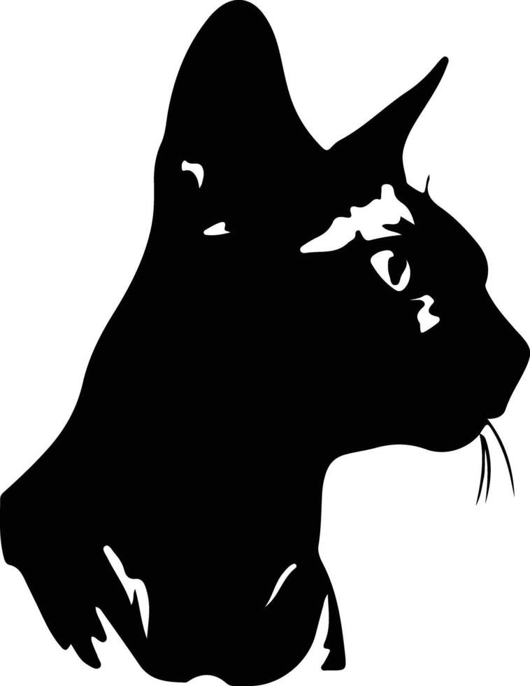 Siamois chat silhouette portrait vecteur