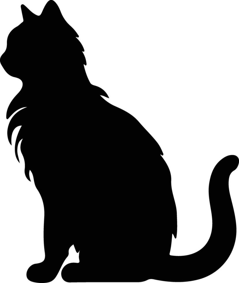 américain boucle chat noir silhouette vecteur