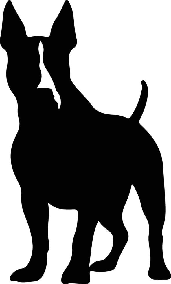 taureau terrier noir silhouette vecteur