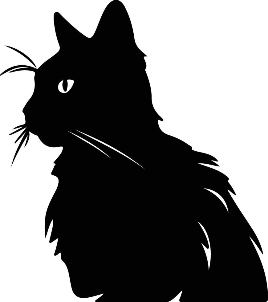 sokoké chat silhouette portrait vecteur