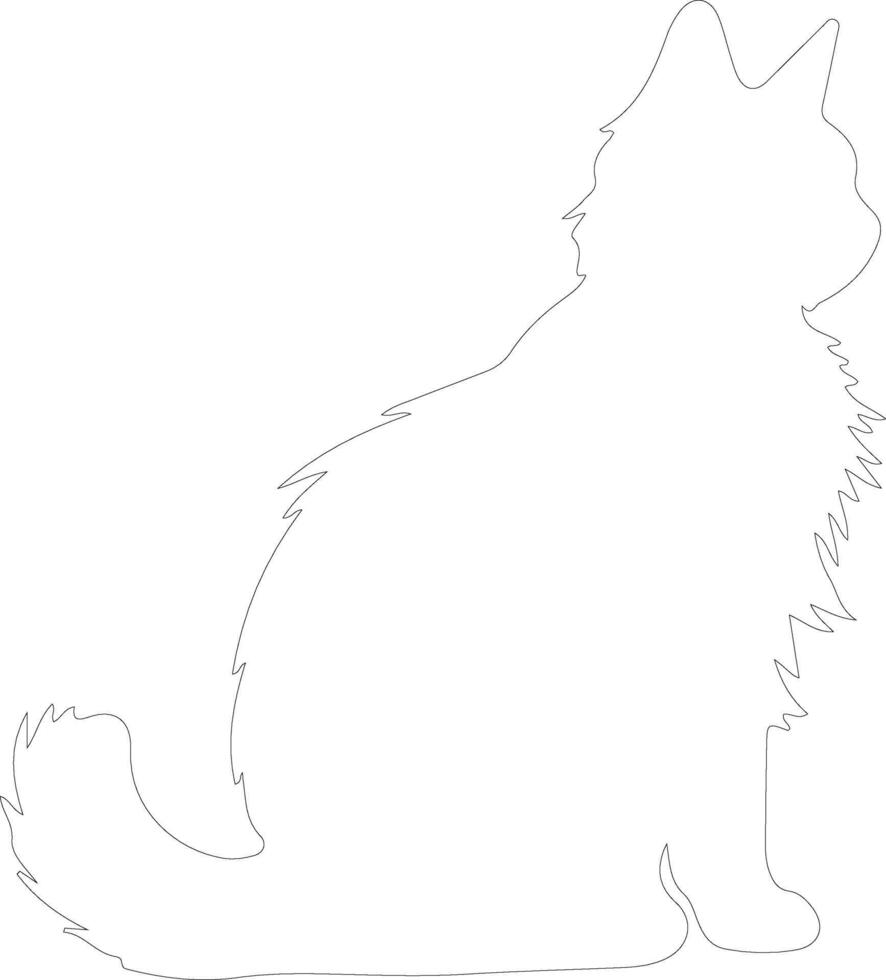 mekong queue écourté chat contour silhouette vecteur