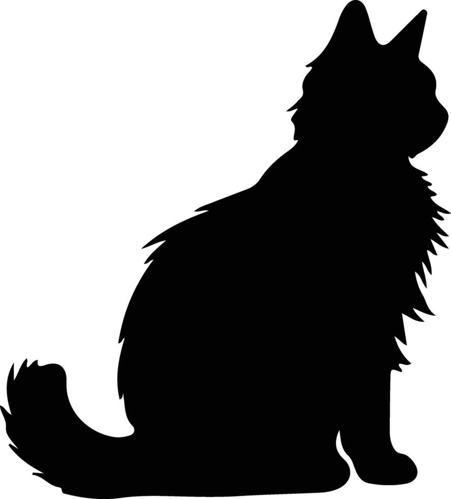 mekong queue écourté chat noir silhouette vecteur