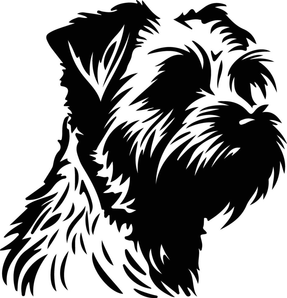 Norfolk terrier silhouette portrait vecteur