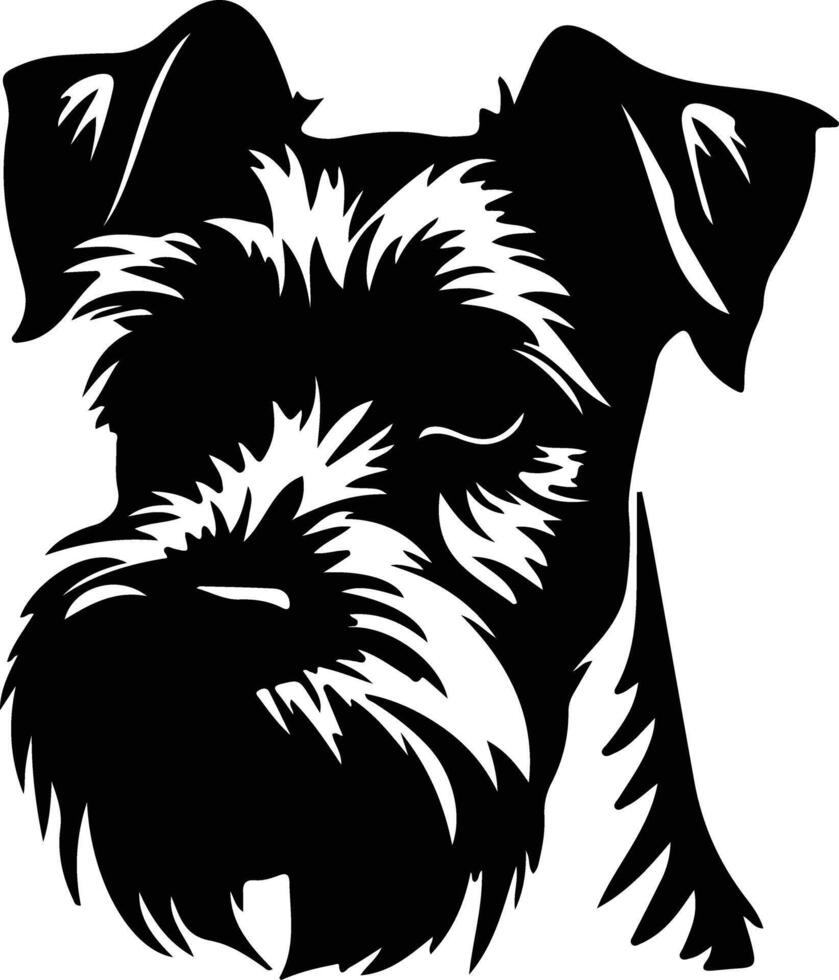 miniature schnauzer silhouette portrait vecteur