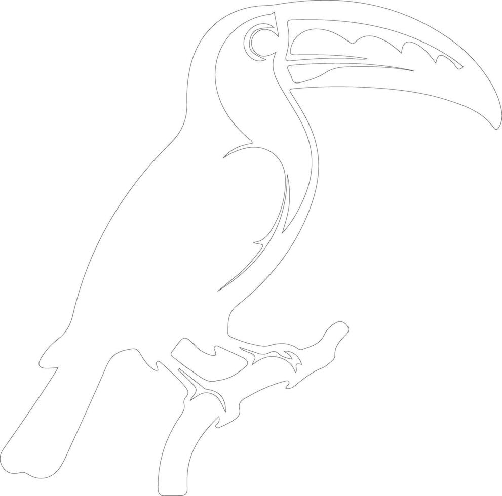 toucan contour silhouette vecteur