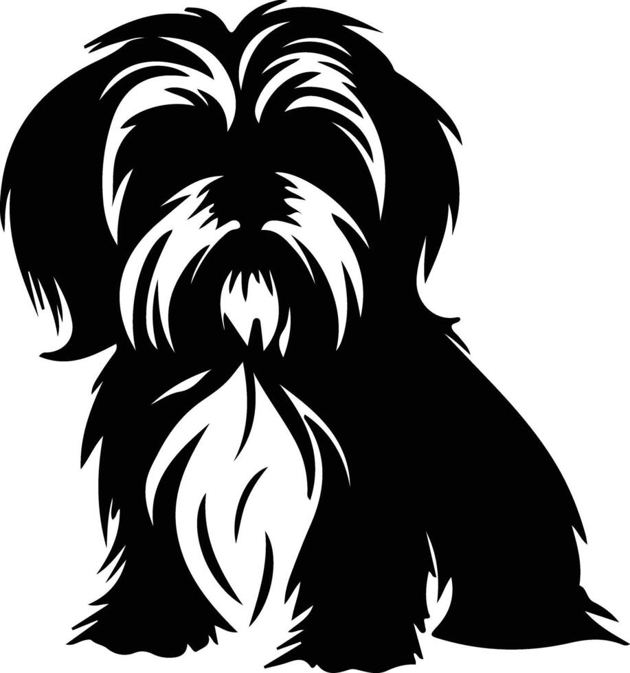 shih tzu noir silhouette vecteur