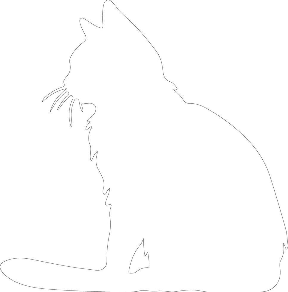 montagnard chat contour silhouette vecteur