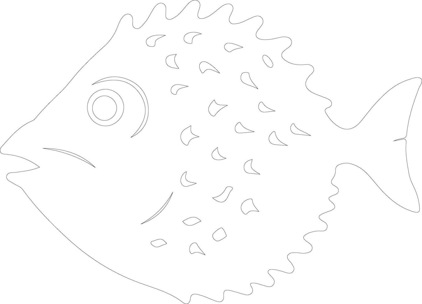 Blowfish contour silhouette vecteur