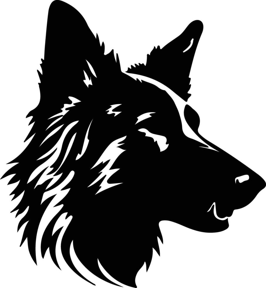 Belge chien de berger silhouette portrait vecteur