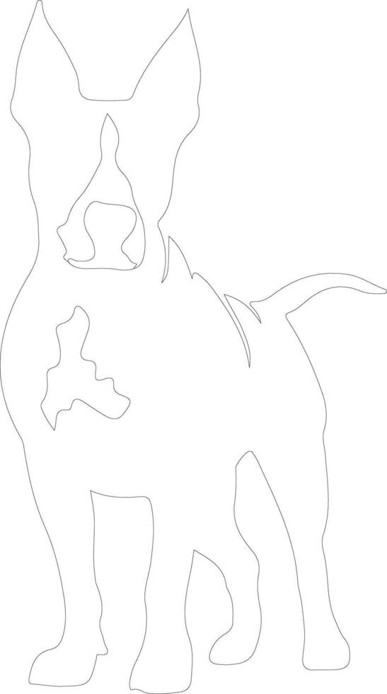 miniature taureau terrier contour silhouette vecteur