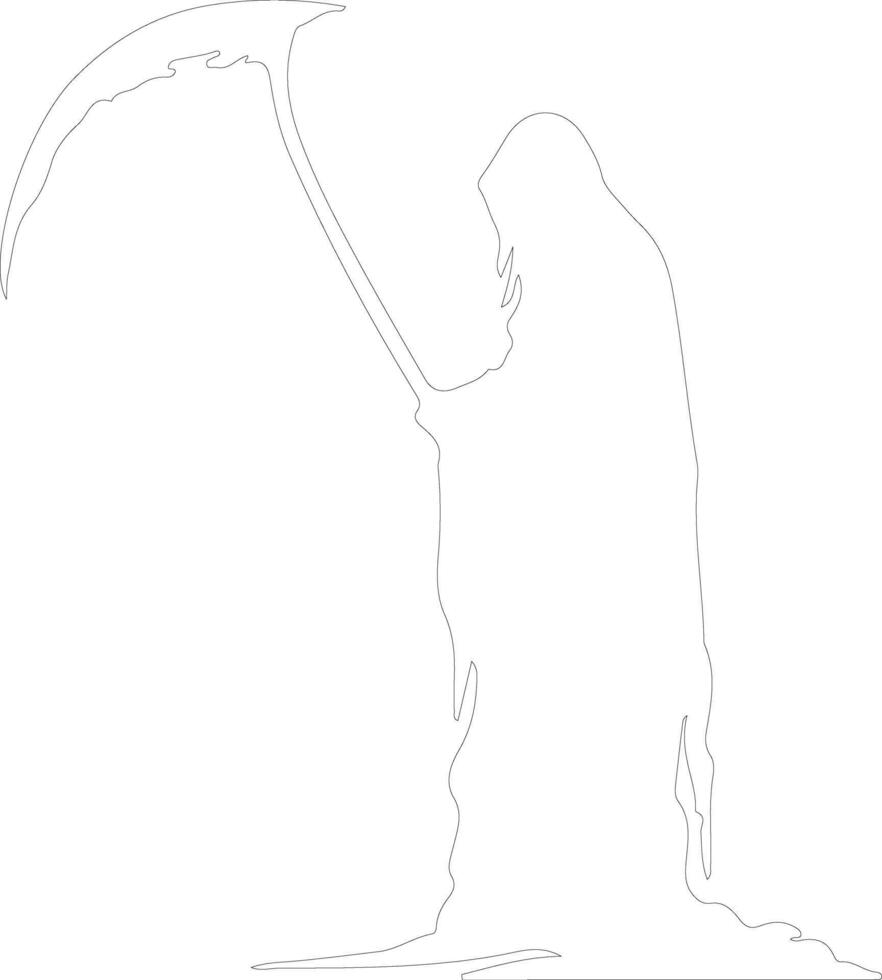 sinistre moissonneuse contour silhouette vecteur