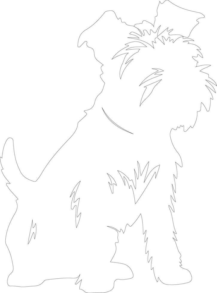 terrier contour silhouette vecteur