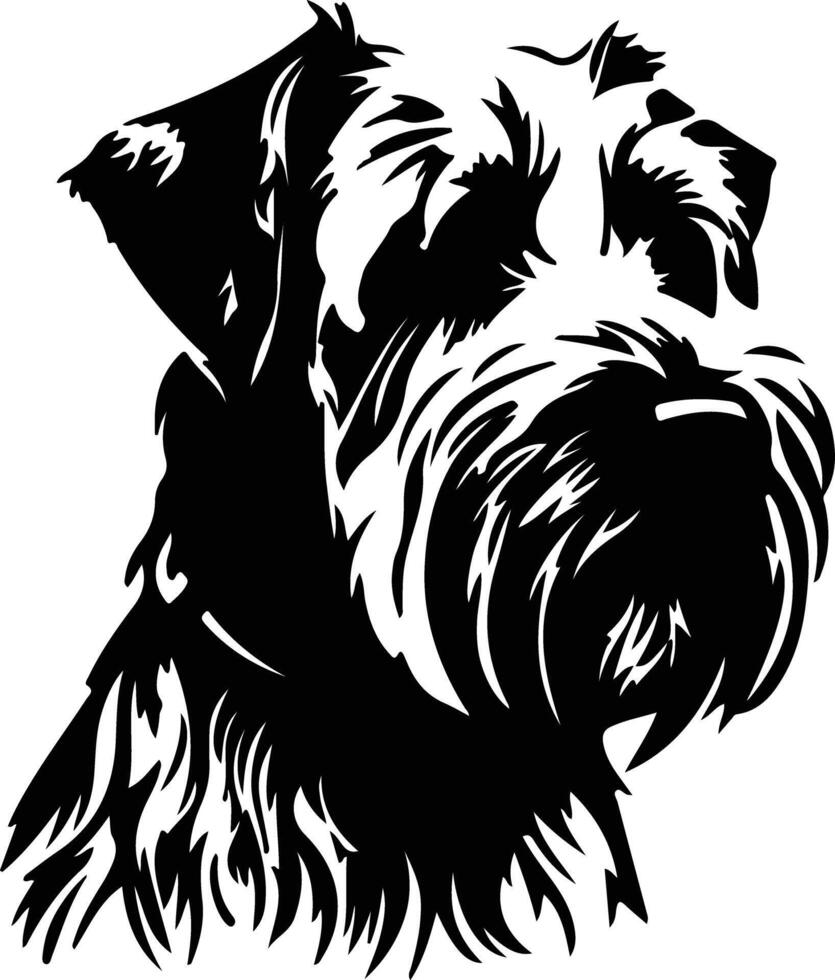 doux recouvert froment terrier silhouette portrait vecteur