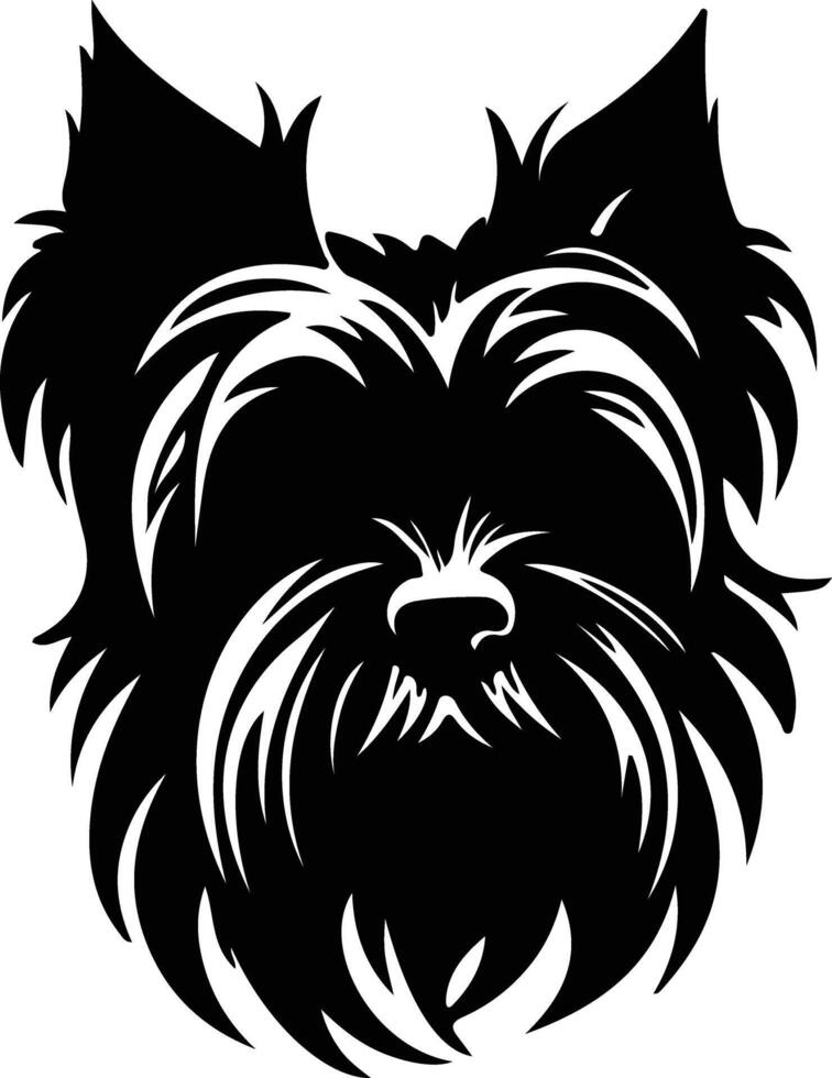 Skye terrier silhouette portrait vecteur