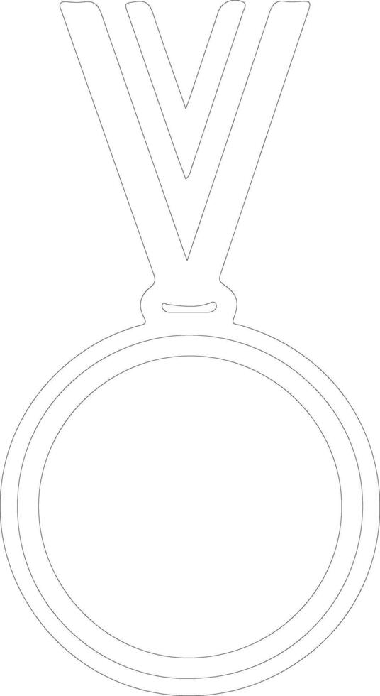 médaille icône contour silhouette vecteur