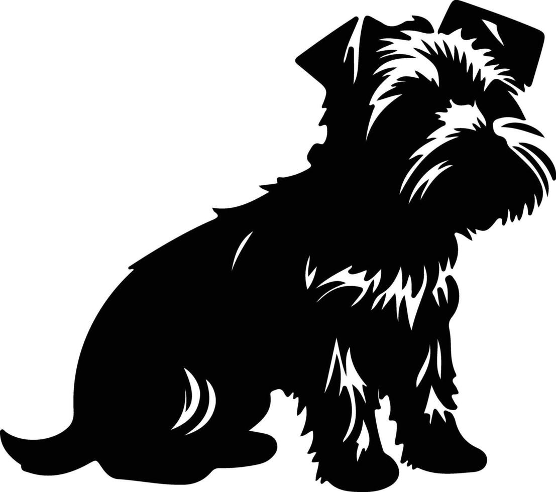 Norfolk terrier noir silhouette vecteur