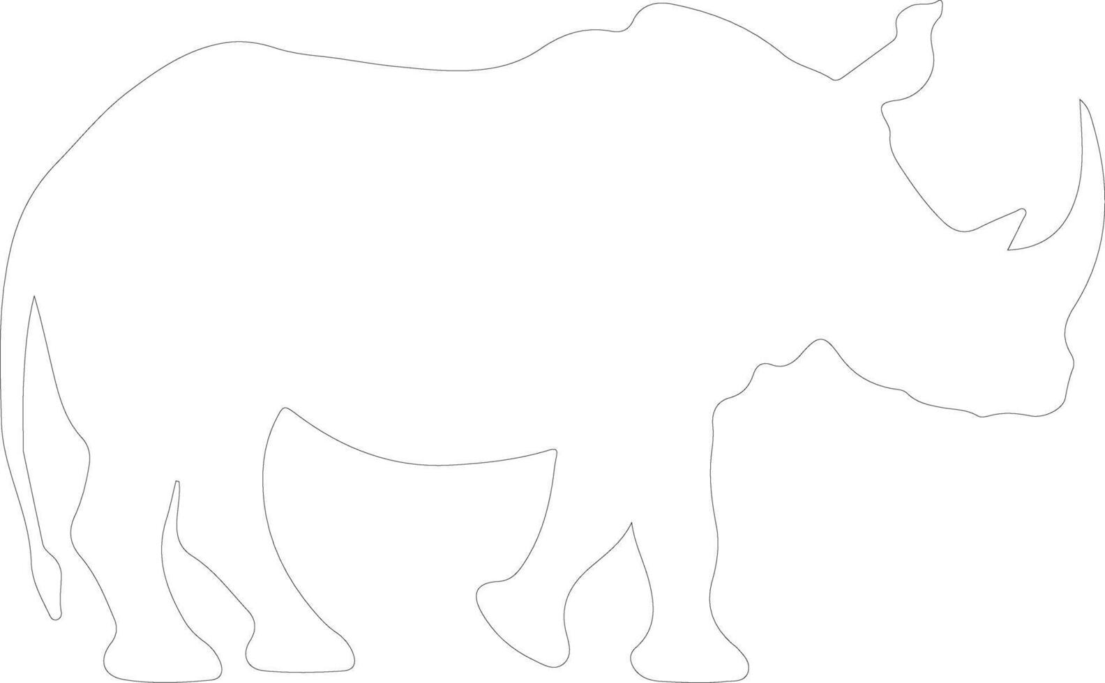 rhinocéros contour silhouette vecteur