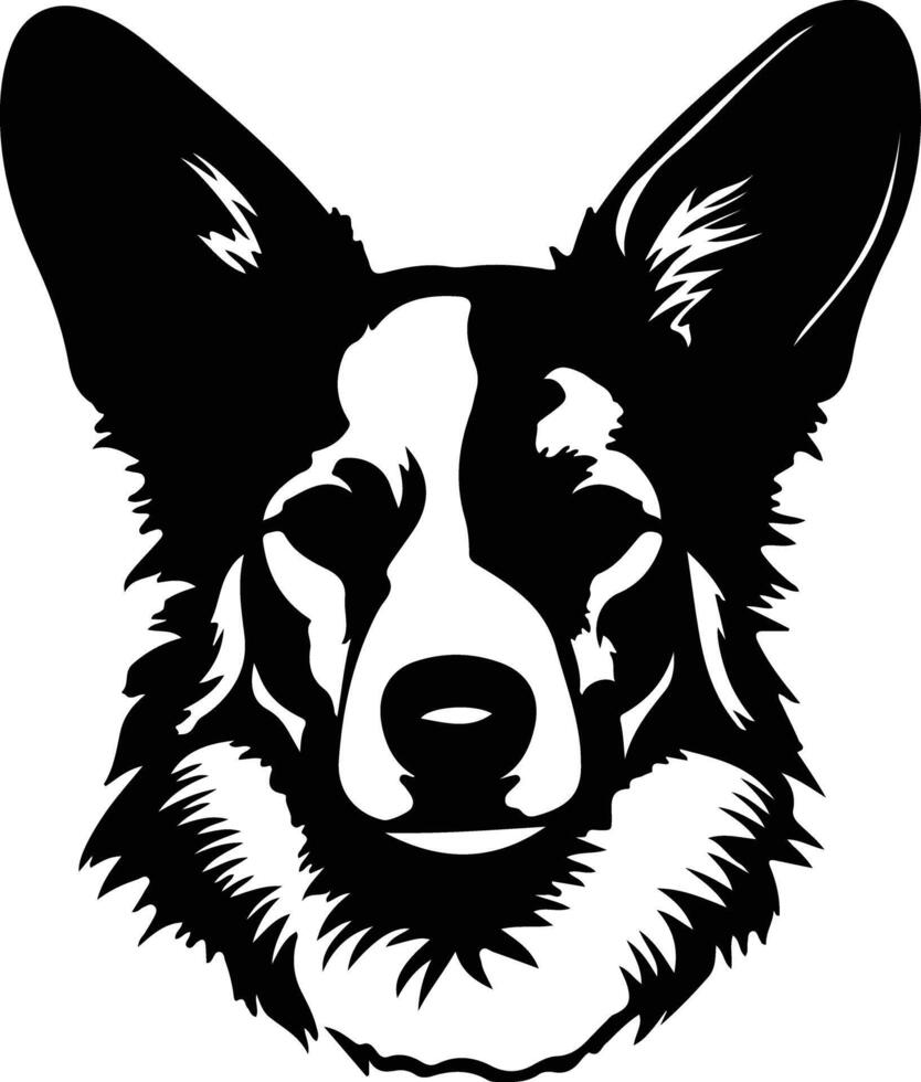 cardigan gallois corgi silhouette portrait vecteur