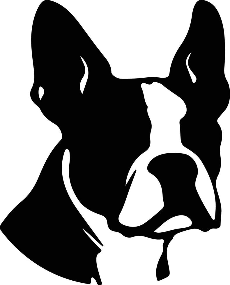 Boston terrier silhouette portrait vecteur