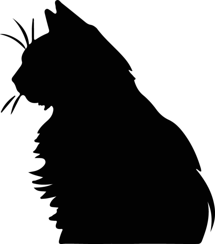 montagnard chat noir silhouette vecteur