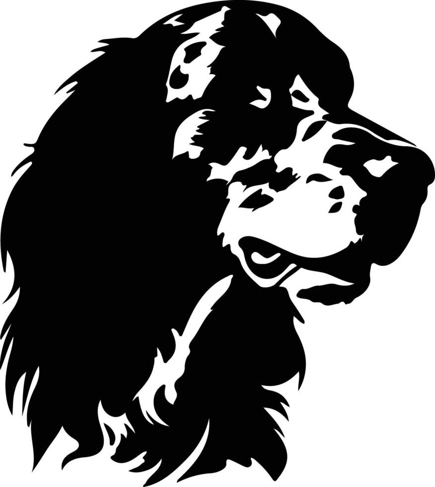 Anglais setter silhouette portrait vecteur