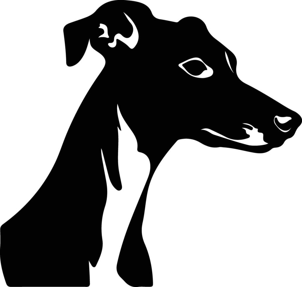 whippet silhouette portrait vecteur