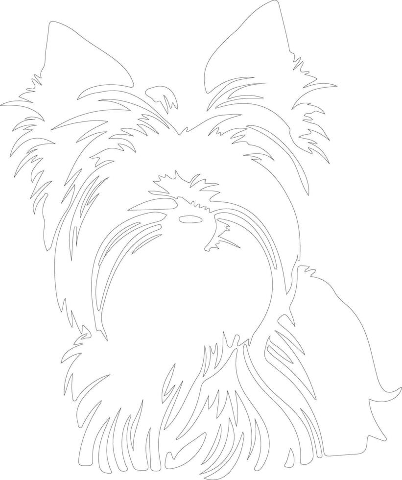 Yorkshire terrier contour silhouette vecteur