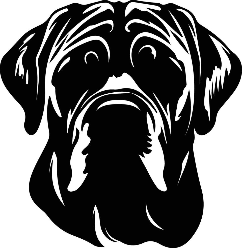 napolitain mastiff silhouette portrait vecteur