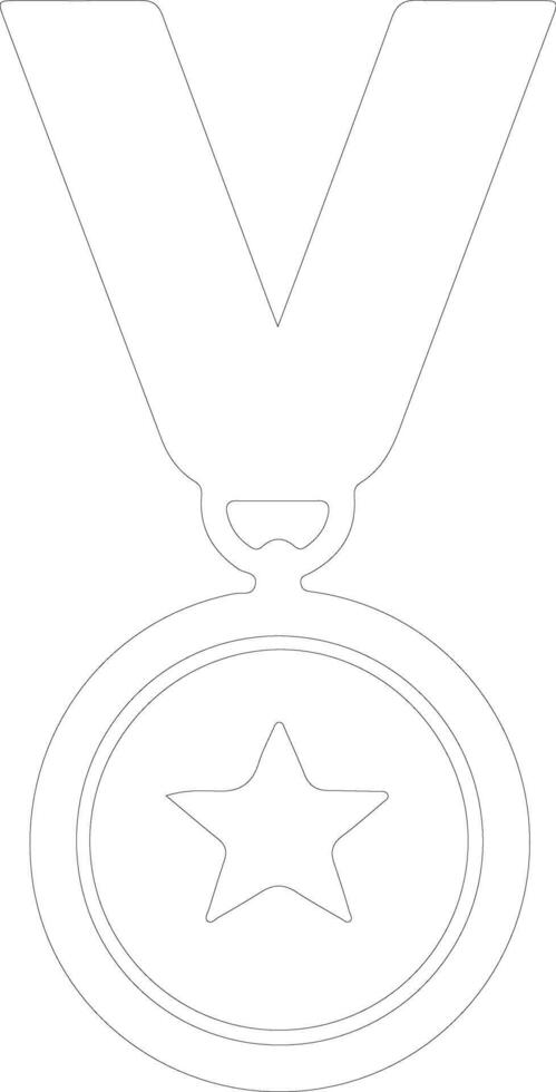 médaille contour silhouette vecteur