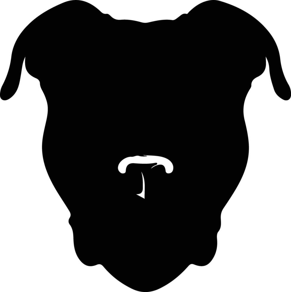 Staffordshire taureau terrier silhouette portrait vecteur