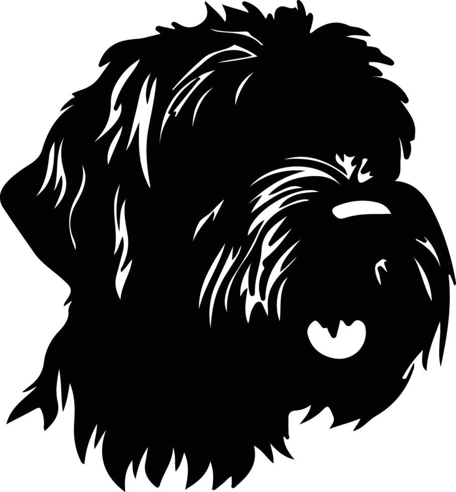 noir russe terrier silhouette portrait vecteur