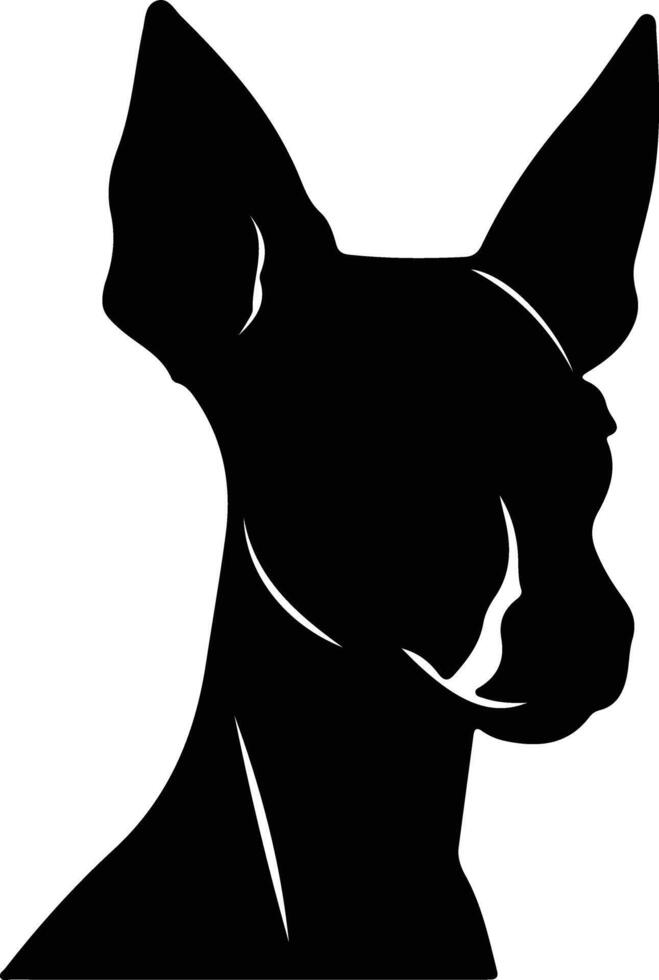 xoloitzcuintli mexicain chauve chien noir silhouette vecteur