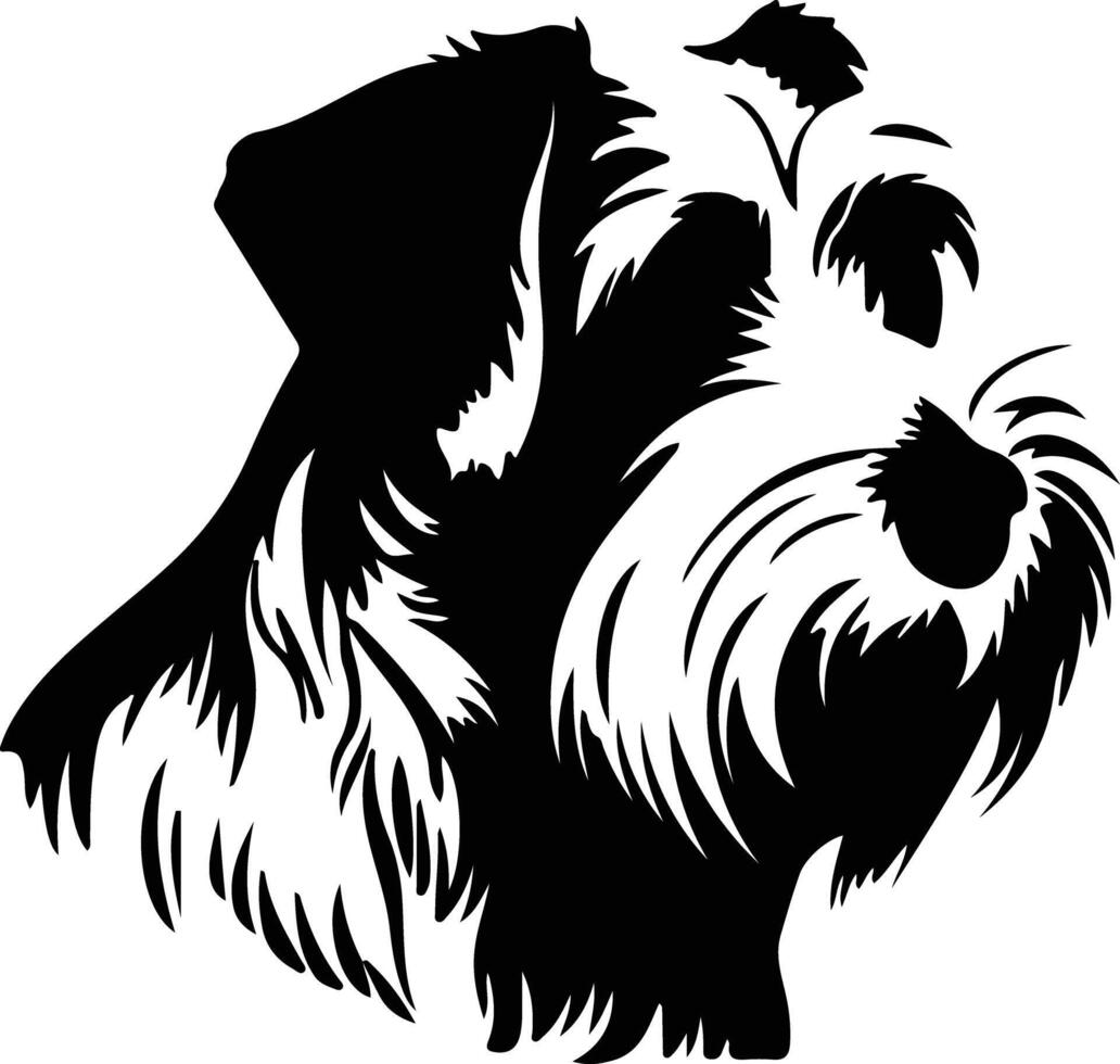 Sealyham terrier silhouette portrait vecteur