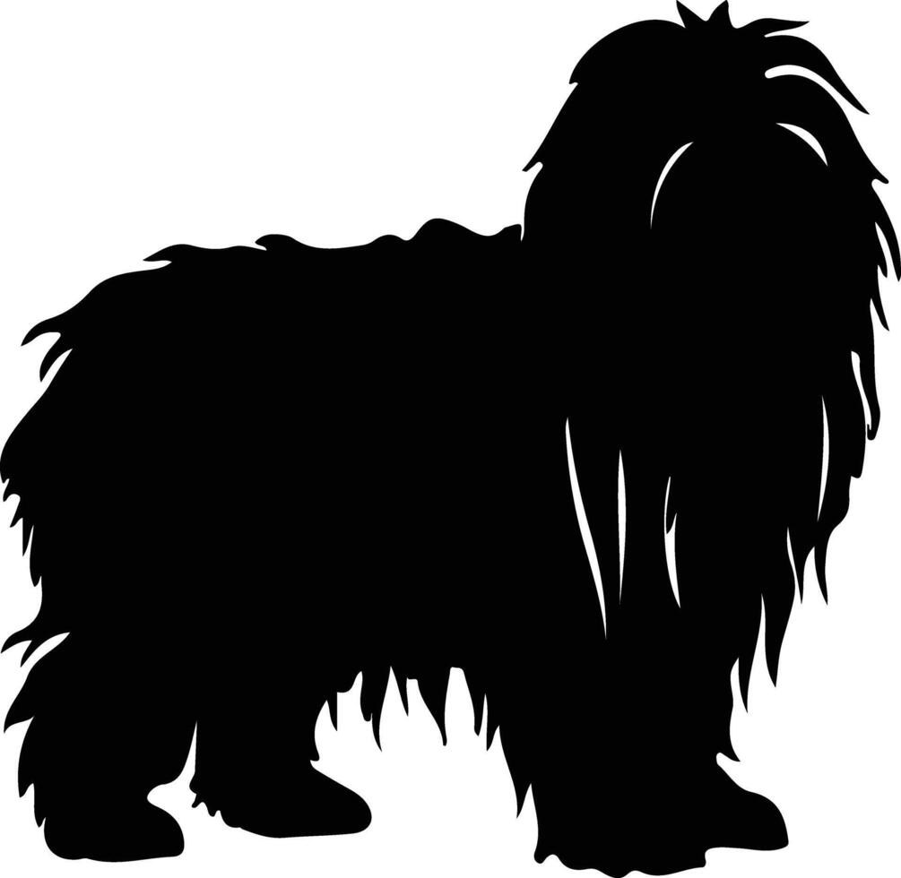 komondor silhouette portrait vecteur