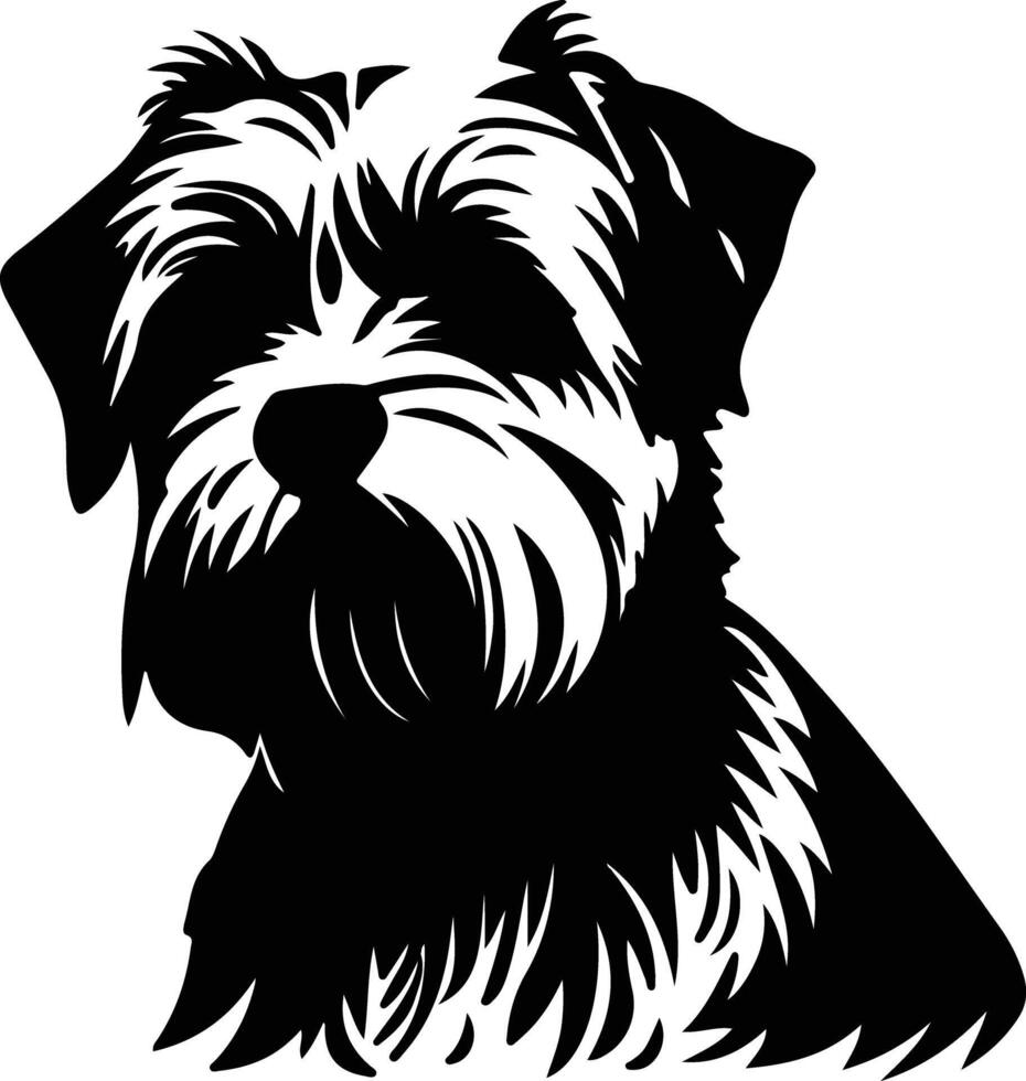 dandy Dinmont terrier silhouette portrait vecteur