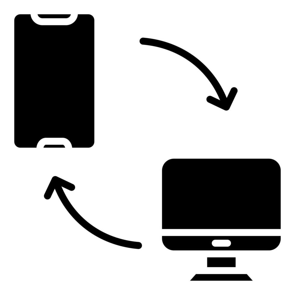 connecté dispositifs icône ligne vecteur illustration