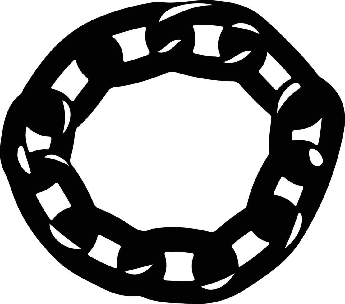 chaîne icône noir silhouette vecteur