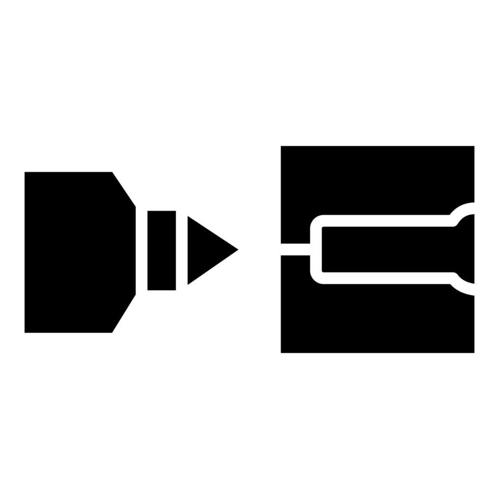 injection moulage icône ligne vecteur illustration
