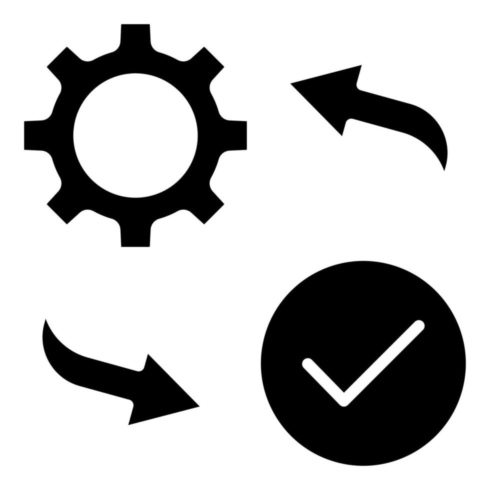 processus contrôle icône ligne vecteur illustration