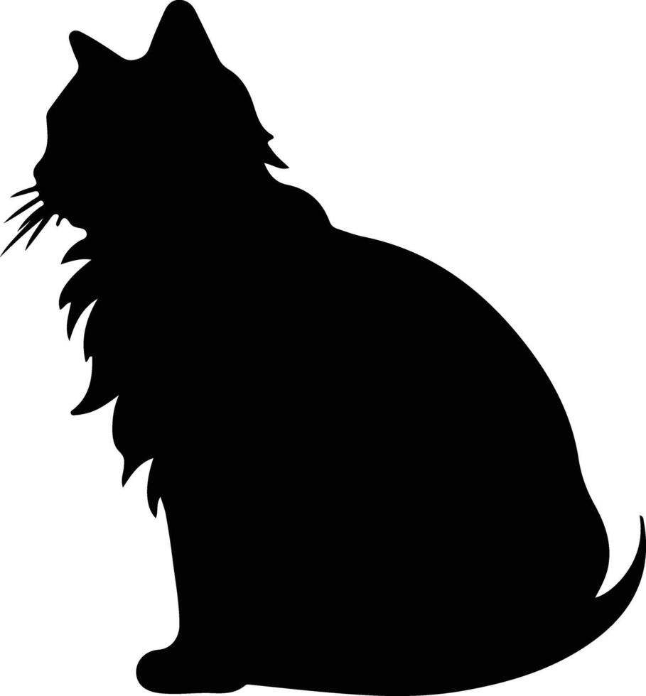 américain boucle chat noir silhouette vecteur