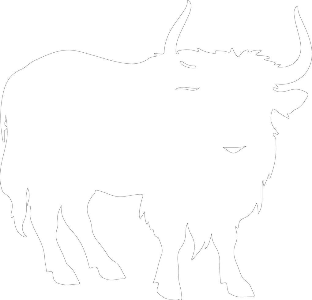 yak contour silhouette vecteur