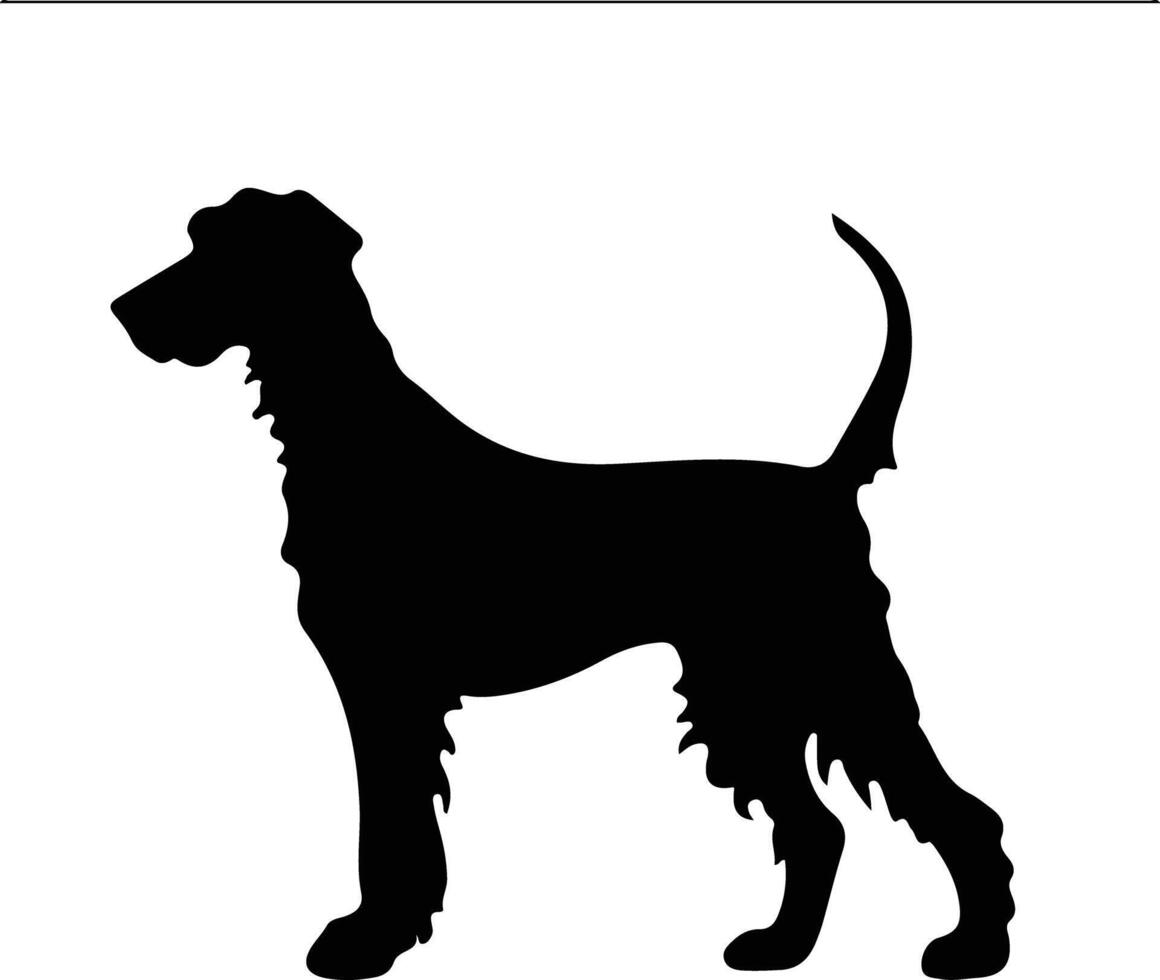 bedlington terrier noir silhouette vecteur