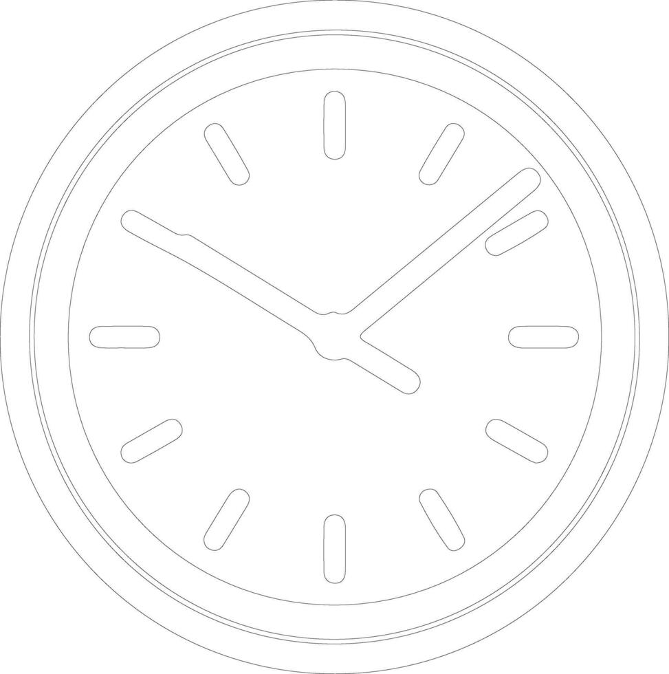 l'horloge icône contour silhouette vecteur