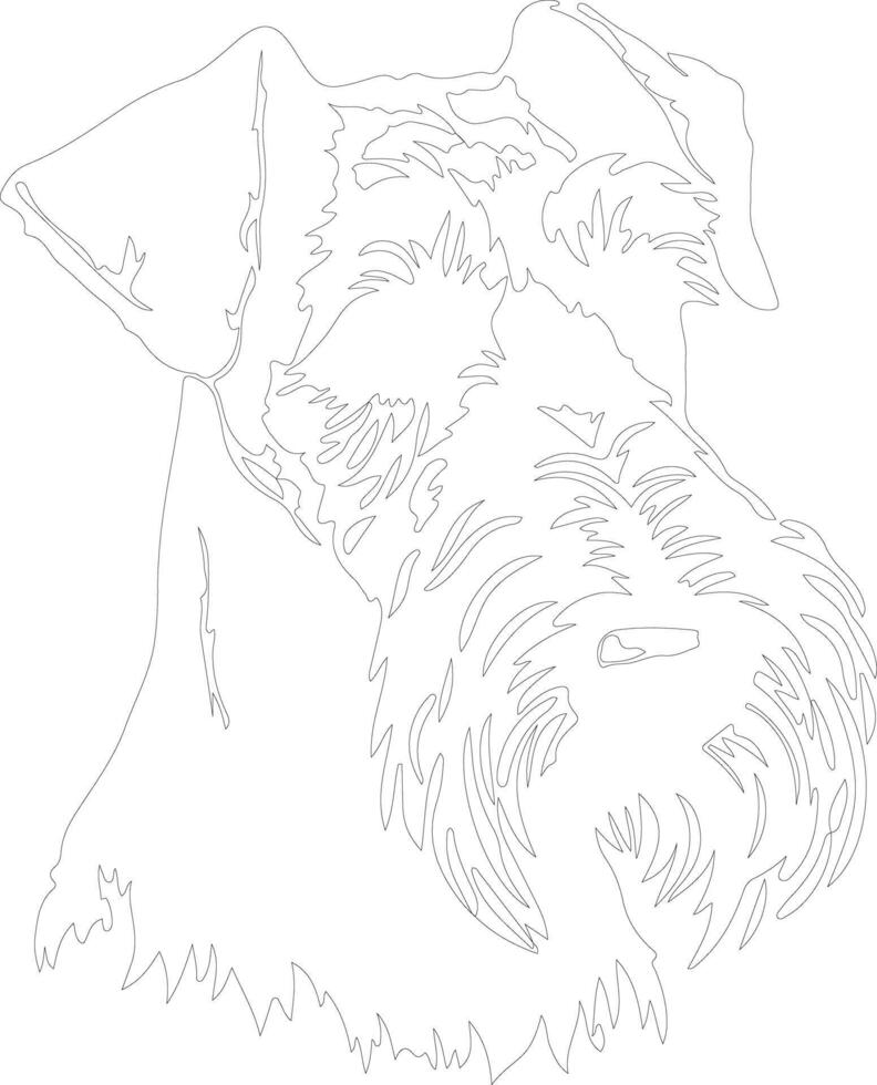 airedale terrier contour silhouette vecteur