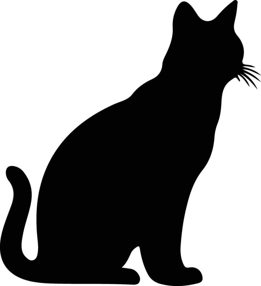 américain poil dur chat noir silhouette vecteur