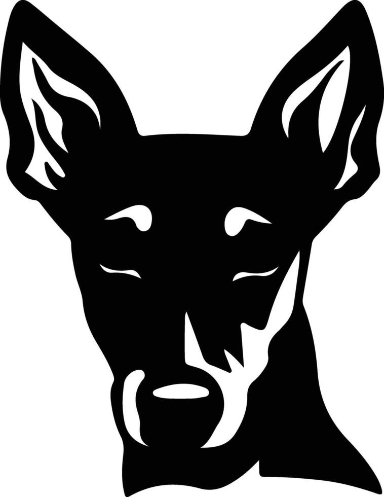 Manchester terrier silhouette portrait vecteur