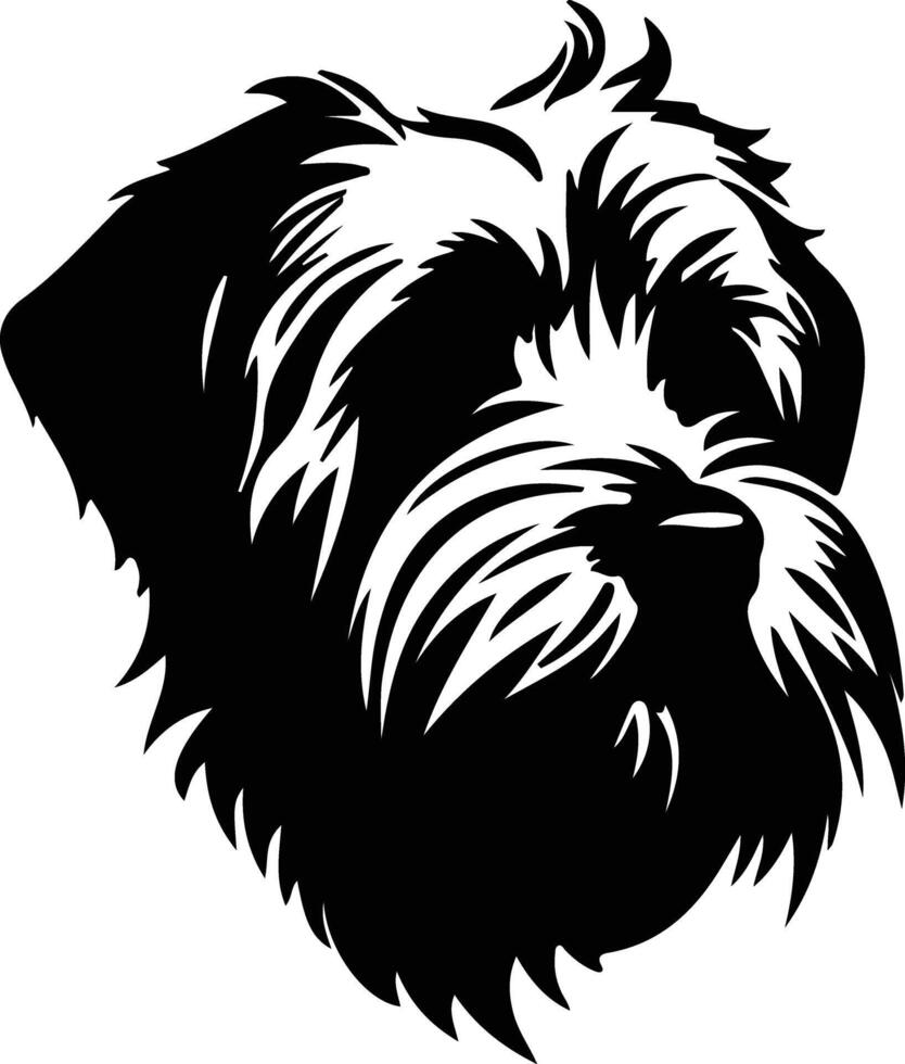 dandy Dinmont terrier silhouette portrait vecteur