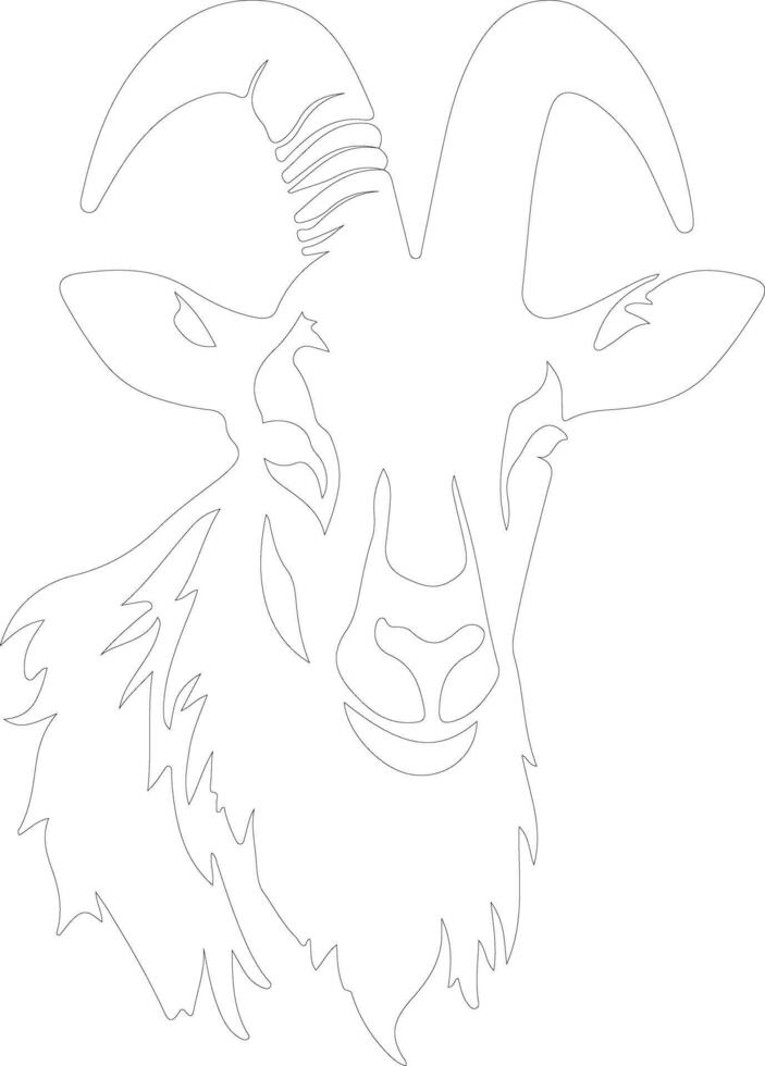 chèvre contour silhouette vecteur