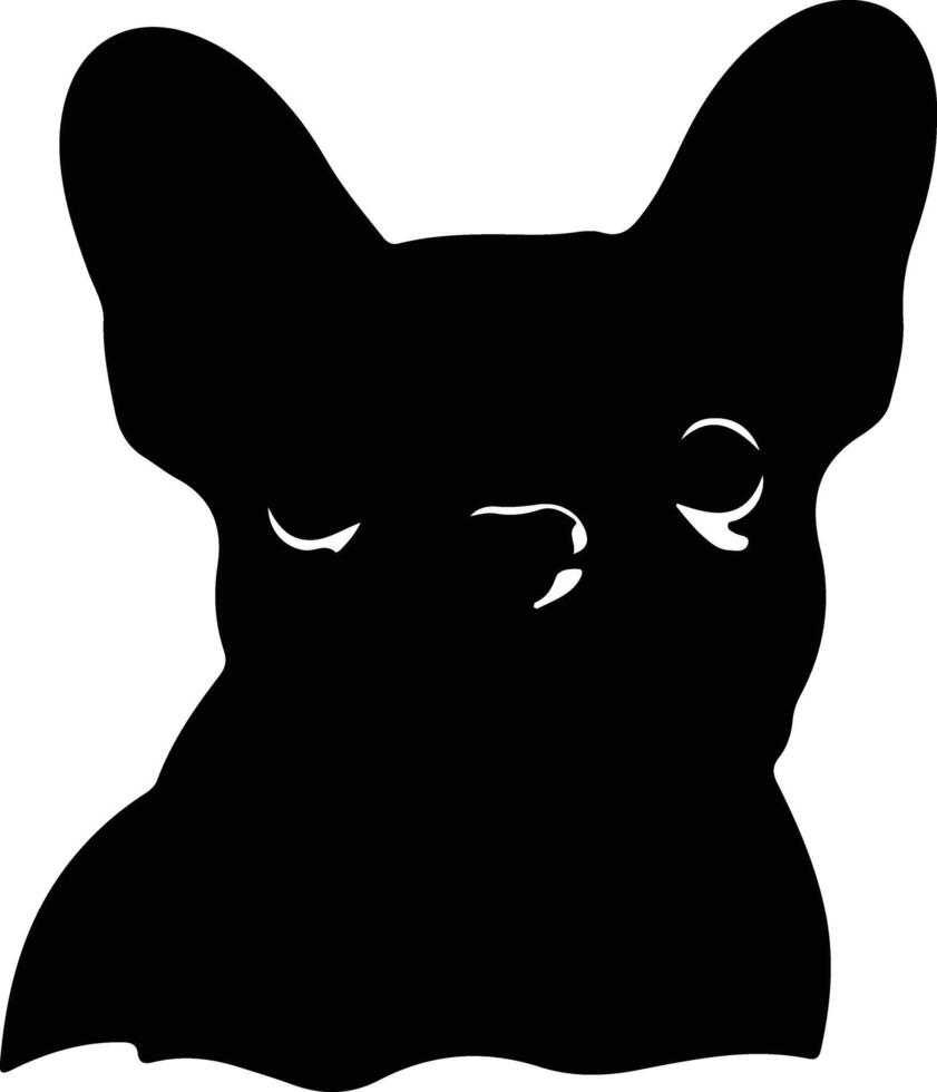 français bouledogue noir silhouette vecteur