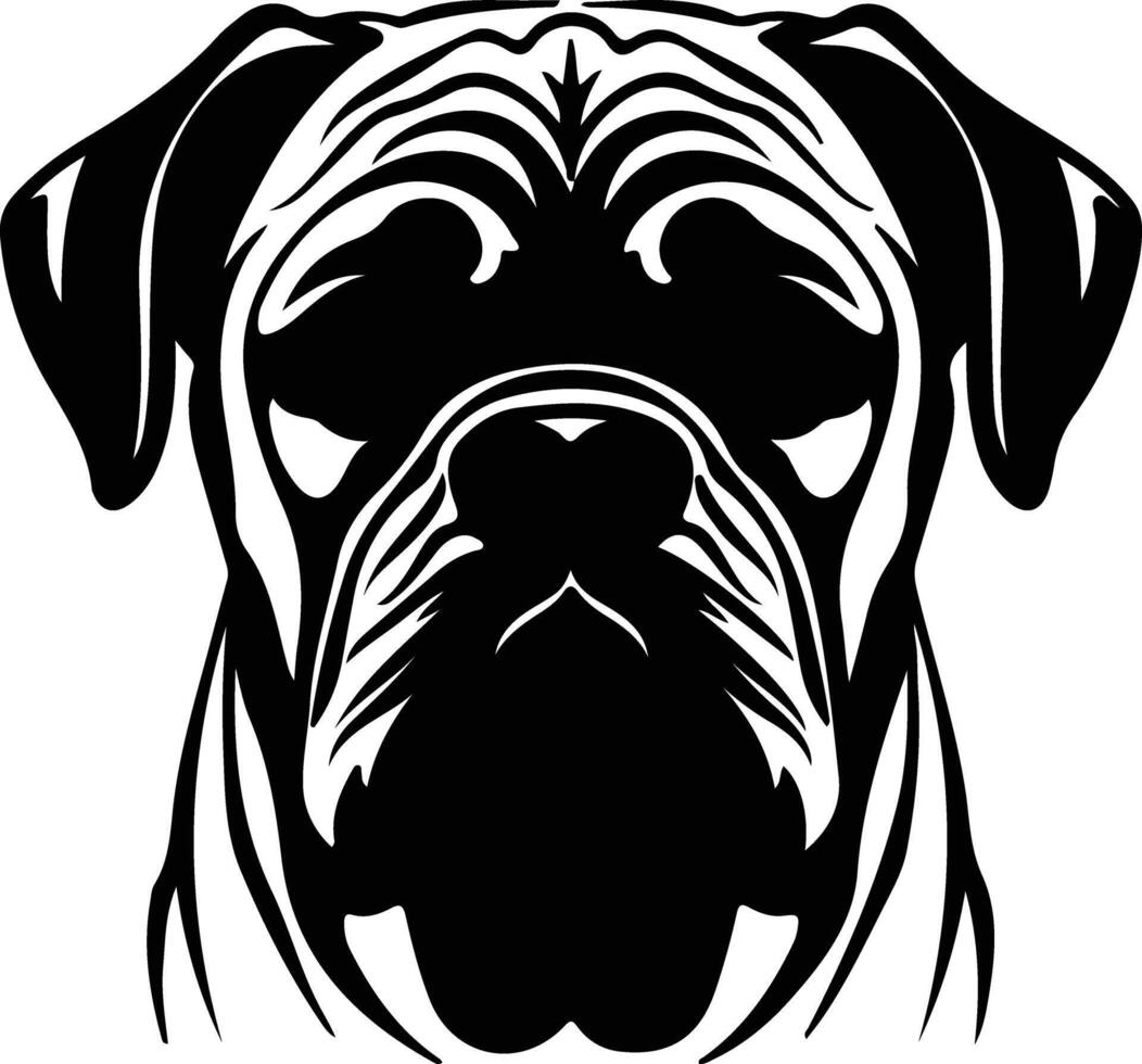 bullmastiff silhouette portrait vecteur